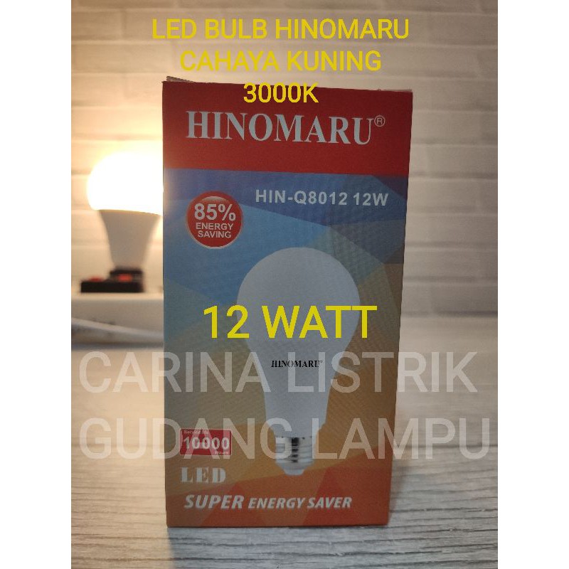 Hinomaru lampu led bulb 12 watt HIN-Q8012 12W CAHAYA KUNING 3000K warm white