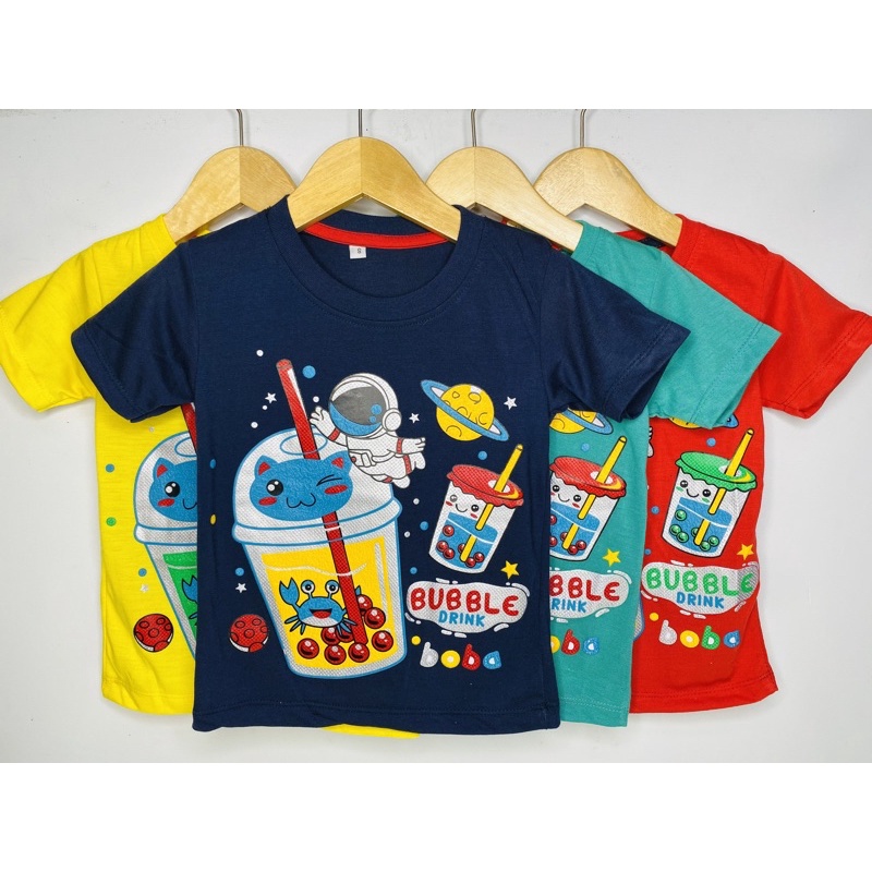 Kaos anak laki-laki-kaos BUBBLE DRINK BOBA 1-10 tahun