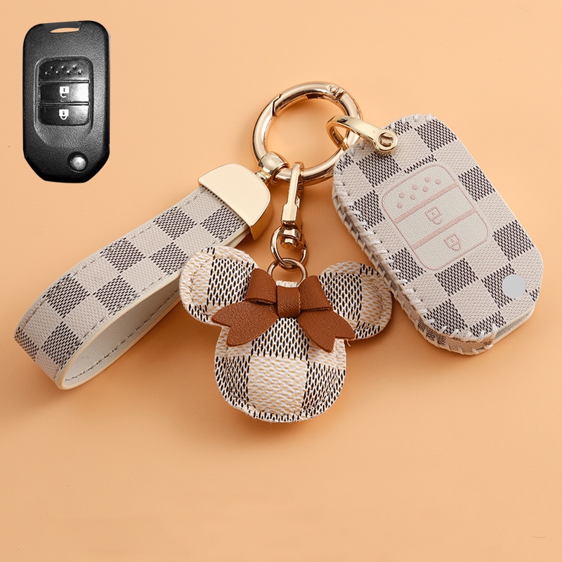 Cover Kunci Mobil Keyless Bahan Kulit Untuk Honda City HRV BRV CRV Jazz Accord Civic