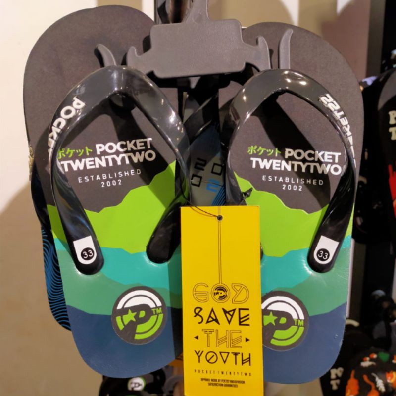 SANDAL JEPIT ANAK POCKET22 ORIGINAL - TORONTO HITAM