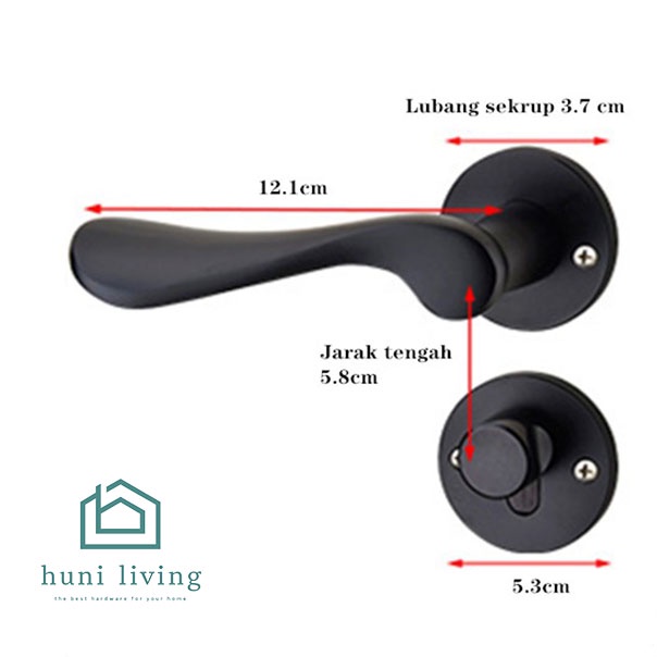 Gagang Pintu Gaya Eropa Handle Lock Door Bedroom Living Room Mechanical Anti-Theft Security Mute