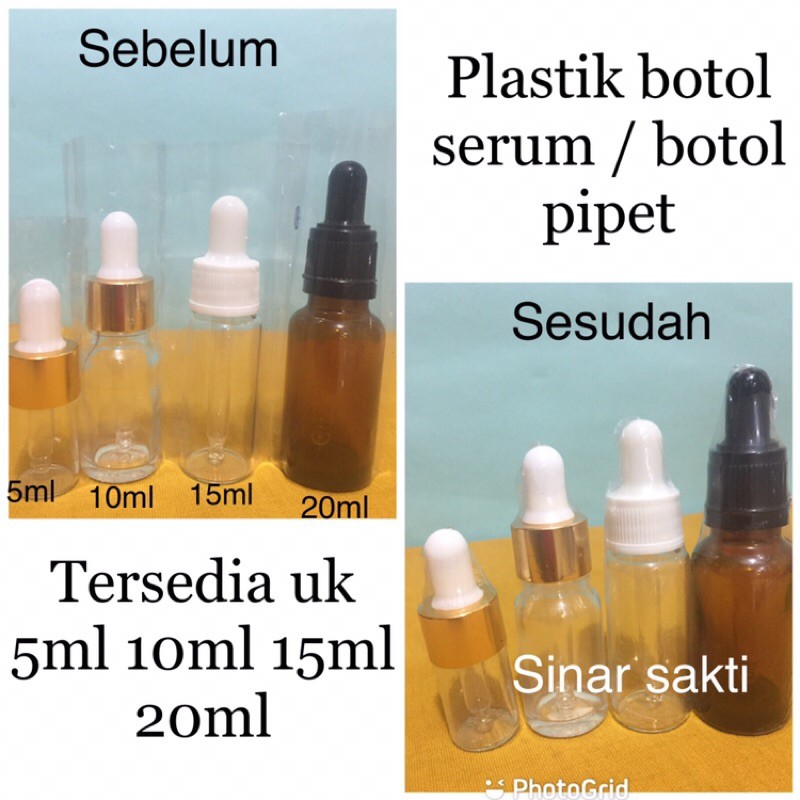 segel plastik serum/botol pipet 5ml 10ml 15ml 20ml plastik shrink
