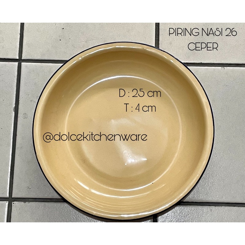 Piring Nasi / Balastrang Polos Ceper Enamel Seng Jadul 26
