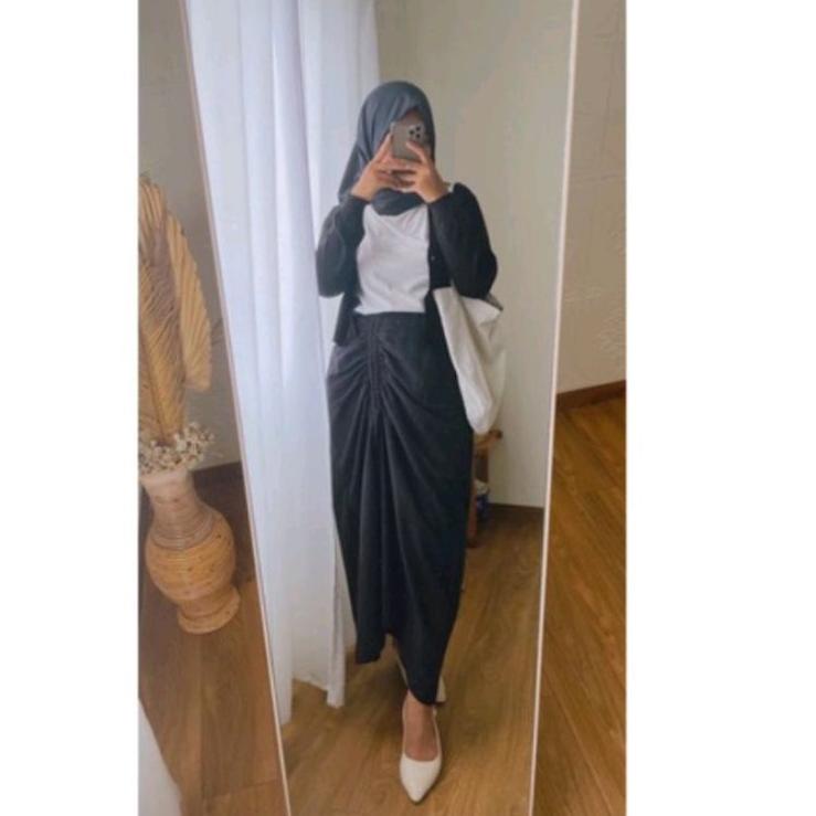 Langsung Order ROK SKIRT TALI SERUT SAMPING/ROK WANITA SERUT SAMPING