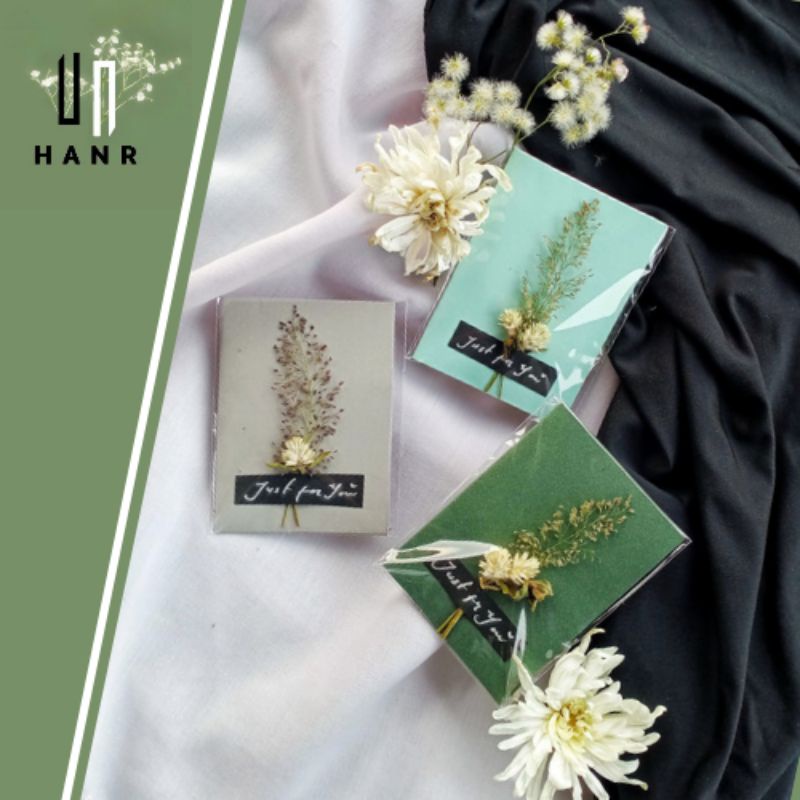 ⭐Kartu Ucapan Vintage Colourful |Premium Glitter| (bunga kering) Termurah | ESTETIK |
