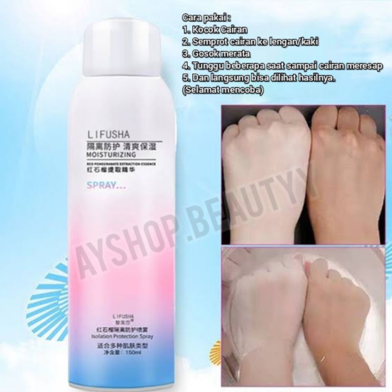 (Original) Lifusha Whitening Spray Pemutih 150ml / Spray Pemutih Badan Lifusha