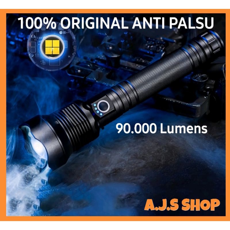 [100% ORIGINAL TAFFWARE ] Senter LED Flashlight USB Rechargeable XHP90