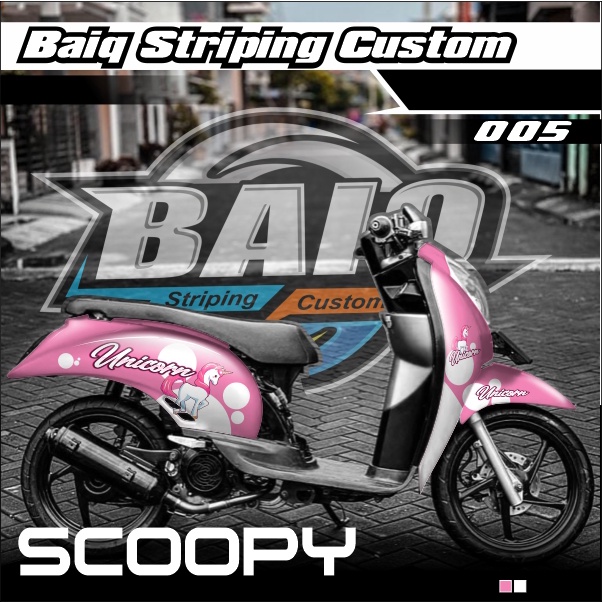DECAL SCOOPY KARBU full body - Decal SCOOPY KARBU Motif UNICORN Kode 05
