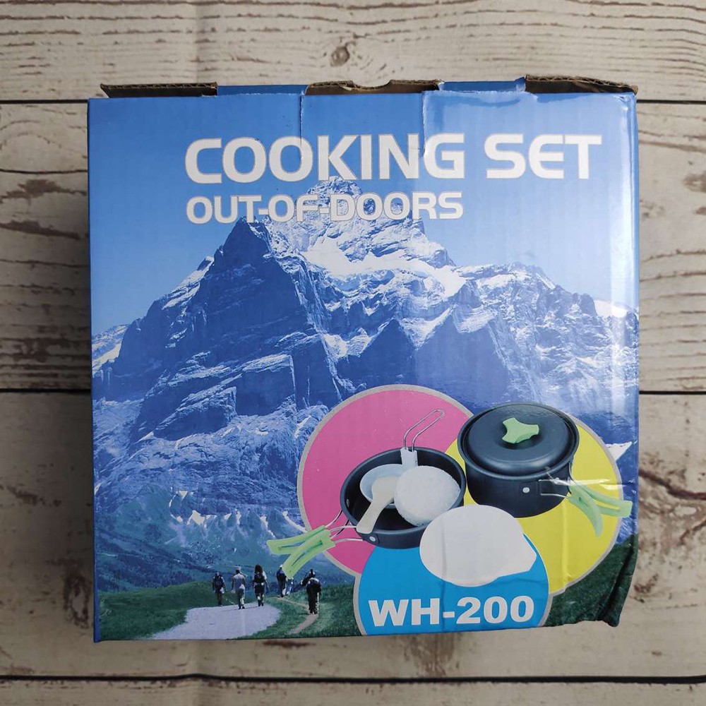 Panci Masak Cooking Set Outdoor 8 PCS - WH-200 - Black