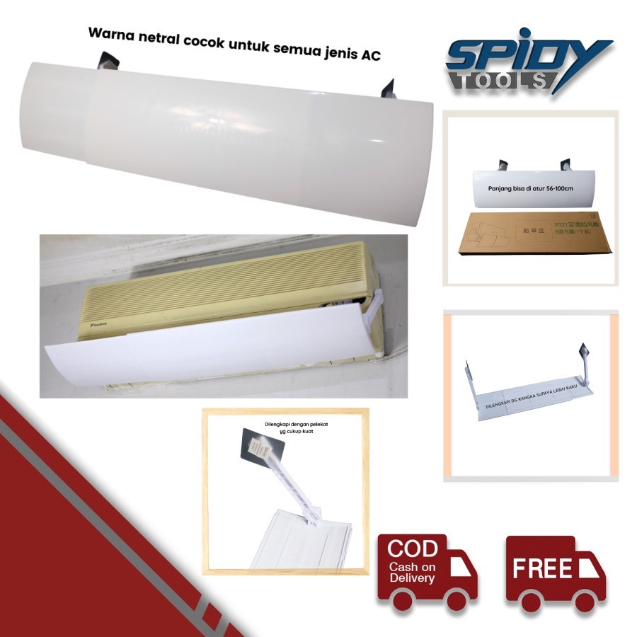 Spidy Cover Pelindung Hembusan Angin AC Talang Windshield AC Reflecto