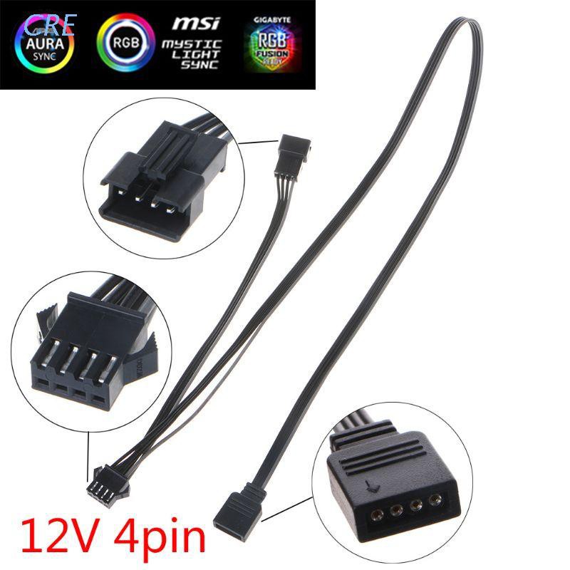 Cre Kabel Adapter Extension Konektor Lampu Strip Led Rgb 12v 4pin Untuk Motherboard Pc Giga / Microstar / A-Sus