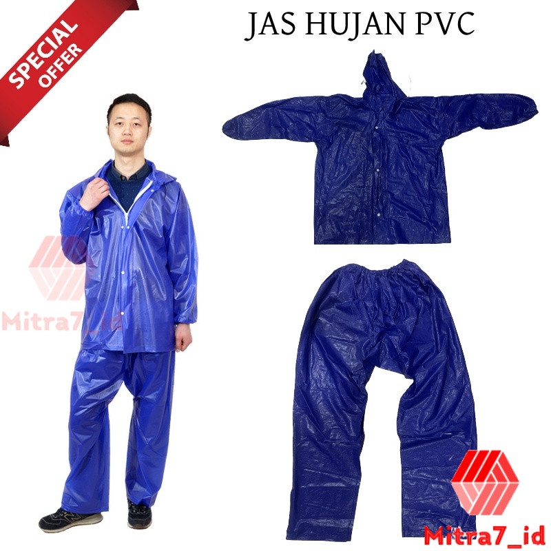 [M7] JAS HUJAN BAHAN PVC SF / RAIN COAT PVC / JAS HUJAN DEWASA ALLSIZE