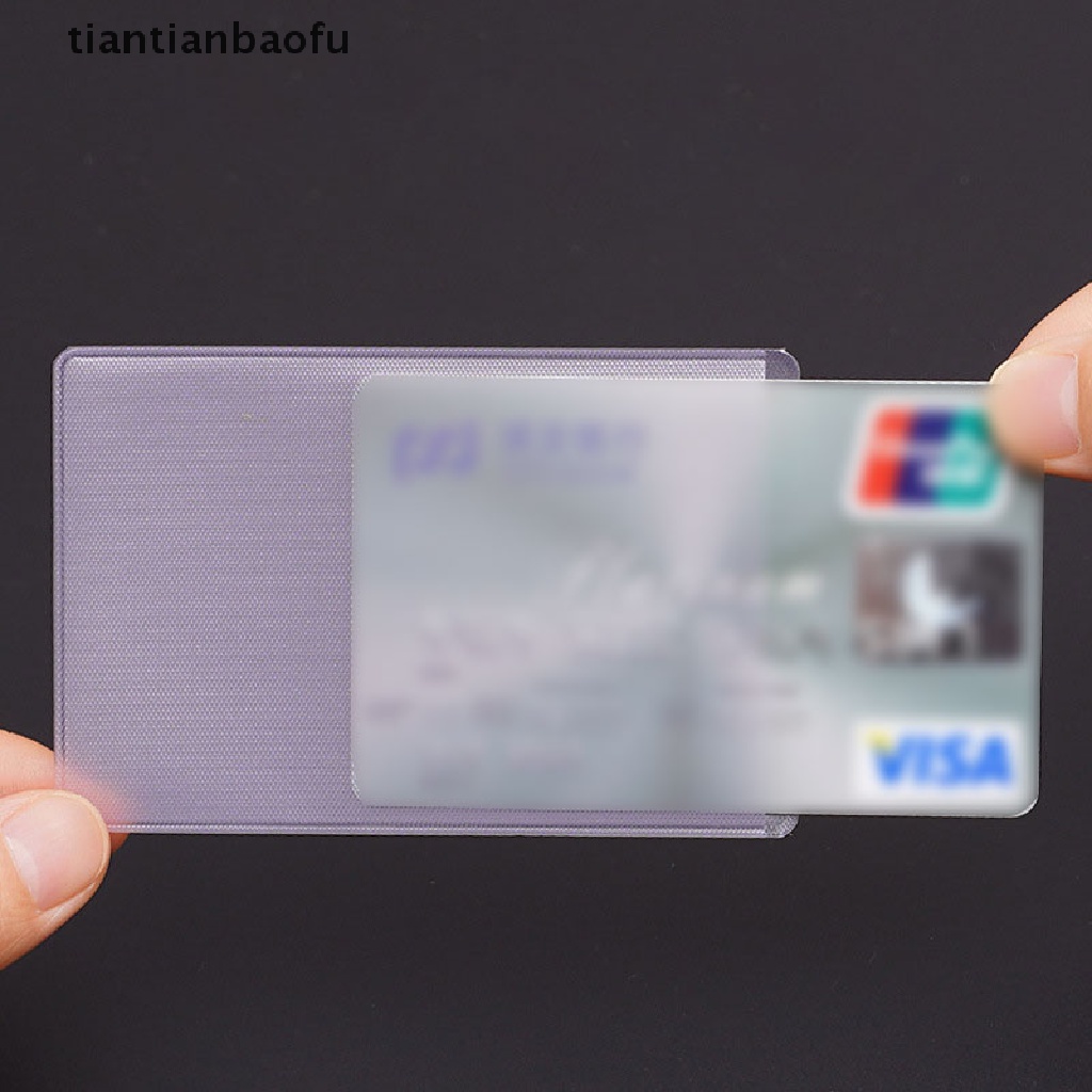 [tiantianbaofu] 10PCS PVC Clear Card Cover To Protect Credit Cards Waterproof  Card Holder Bag Boutique