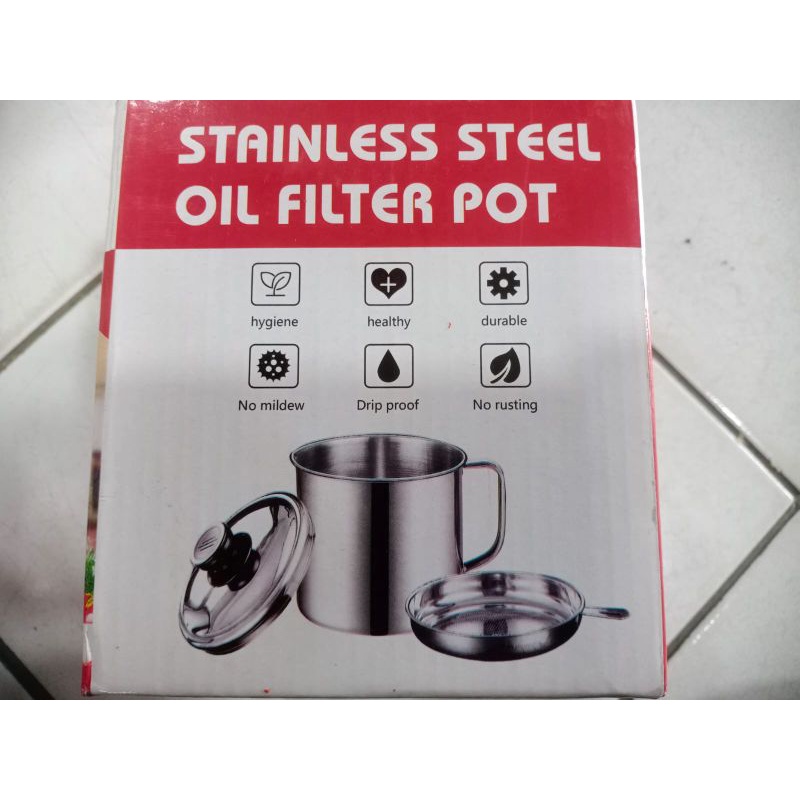 Oil Filter Pot Stainless Steel Happy Bird | Mug Saringan Minyak