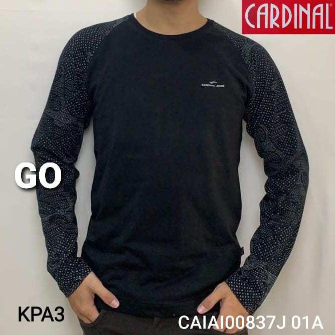 gof KPA CARDINAL JEANS Kaos Cowok Baju Oblong Slimfit Pakaian Pria Lengan Panjang