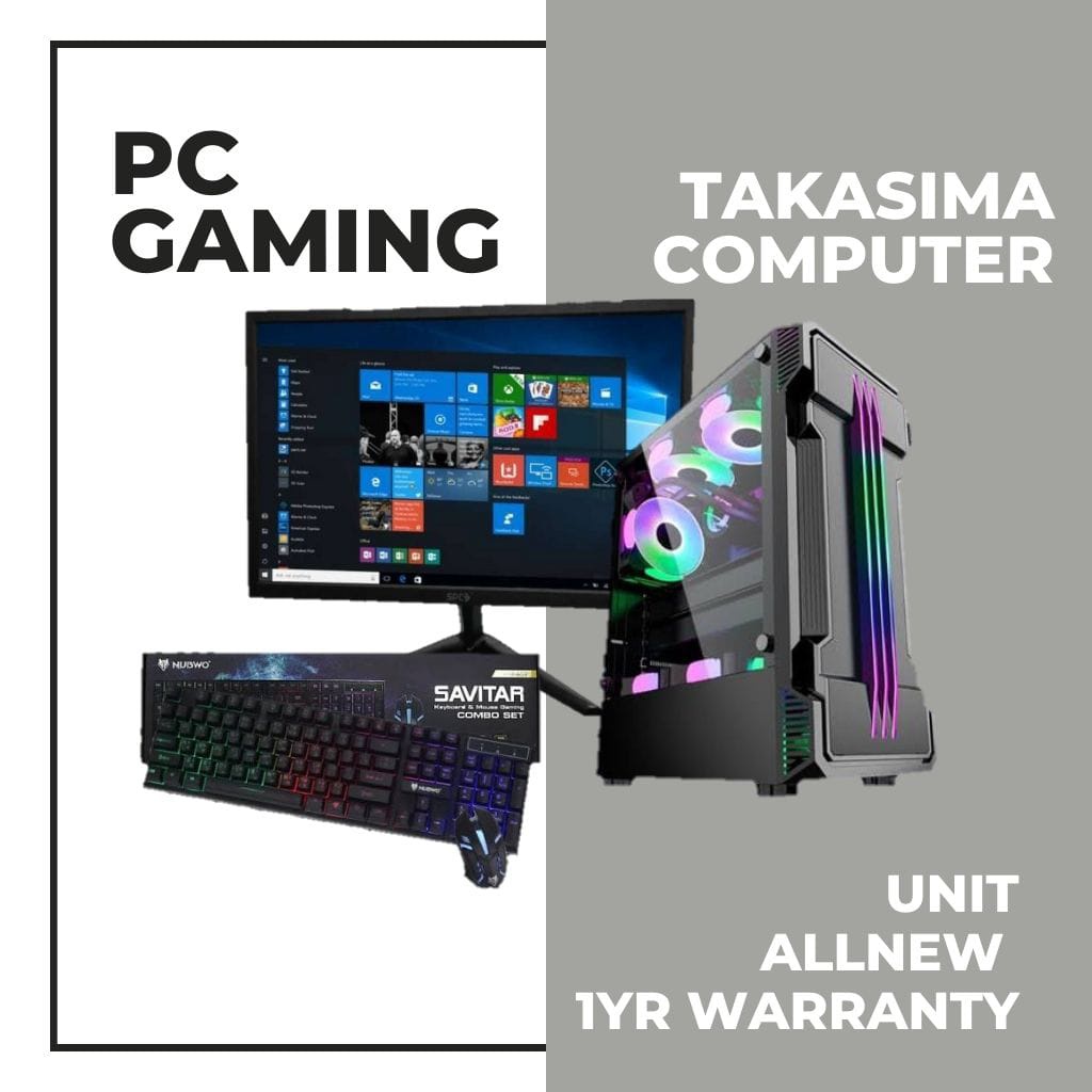 Bergaransi (GGP) pc gaming core i7 vga 4 gb ram 8gb monitor 19in komputer full set paket pc lengkap