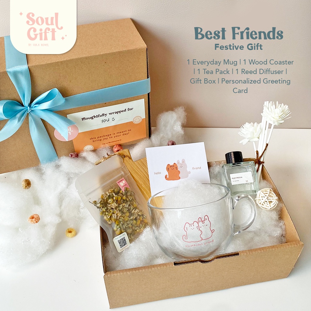 Best Friends Gift Set Birthday Package | Hampers Kado Untuk Sahabat Bestie | Paket Hadiah Untuk Teman | Hampers Scented Candle | Reed Diffuser Premium | NEW Gift Package - Soul Gift by Suka Home |