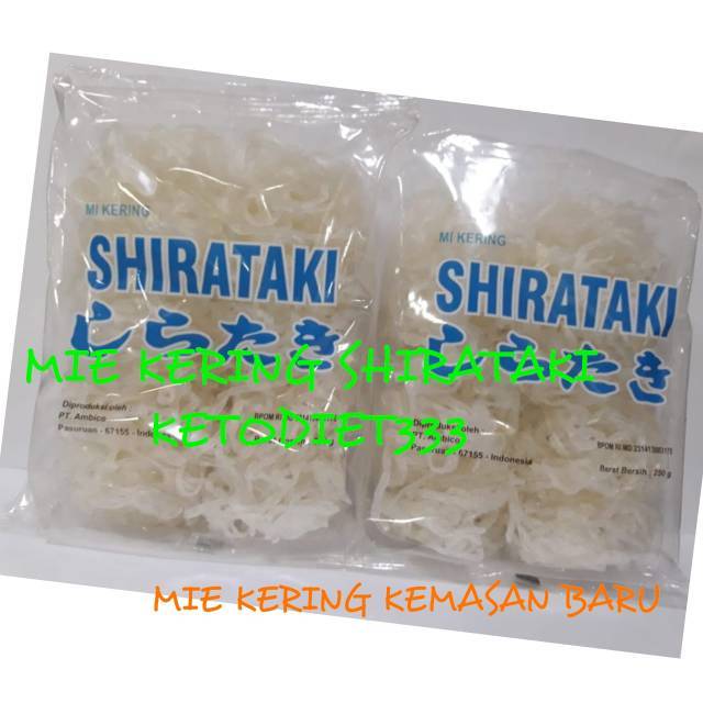 Low Carbs Dry Shirataki 250gr isi 10keping Mie Shirataki Kering