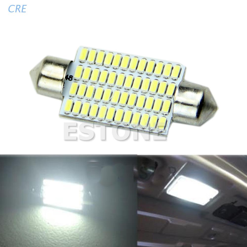 Cre Lampu LED 48smd 3014 42mm 01 Warna Putih Untuk Interior Mobil#