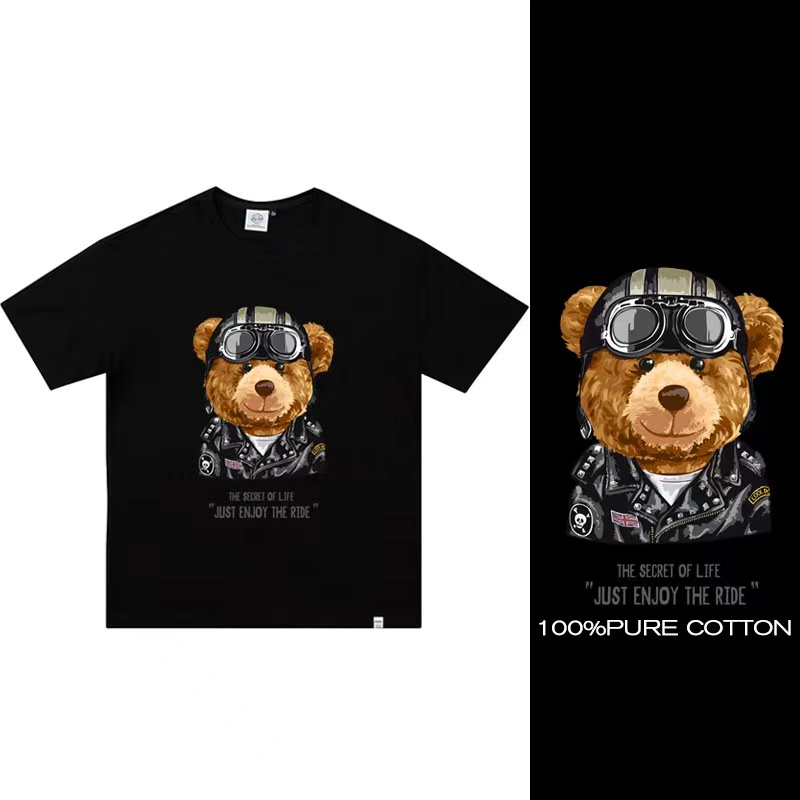 [S.T] Oversized T-Shirt Ridder Bear Printed Atasan Polos 2766 (S-XXXL)