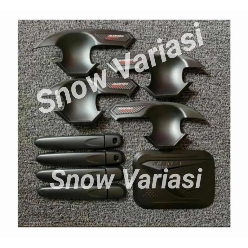 PAKET OUTER+COVER HANDLE KEYLESS+TANK COVER HITAM AVANZA VELOS 2019 UP