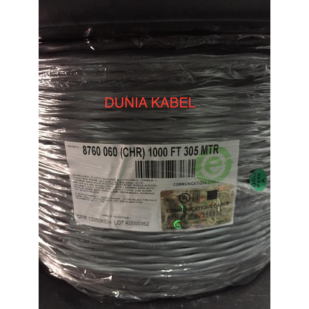 Kabel Belden 8760 1 Pair 18 Awg / Kabel Belden AWG 18 @305 meter