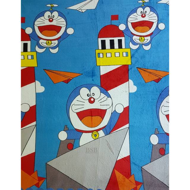 Selimut Bulu Karakter Doraemon Terbang