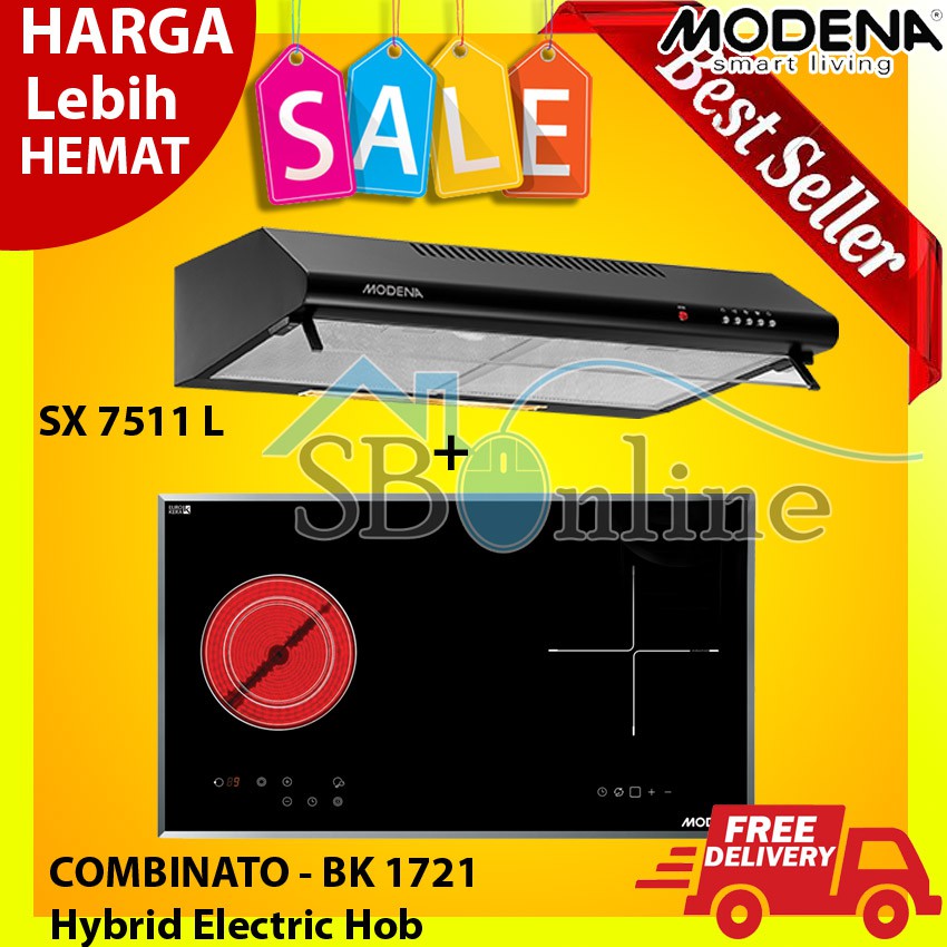 Paket Kompor Listrik Induksi Hybrid Hob BK 1721 Dan SX 7511 L