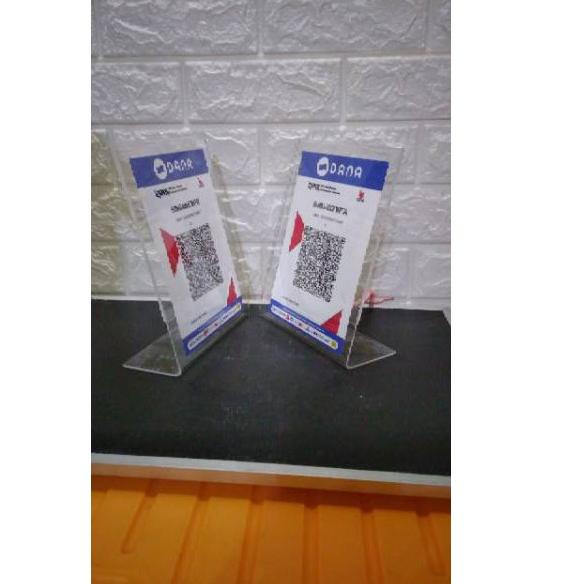

[KODE 6NKSK] STAND AKRILIK A5 QR CODE SCAN TEMPAT BROSUR TENT CARD A5 MODEL L