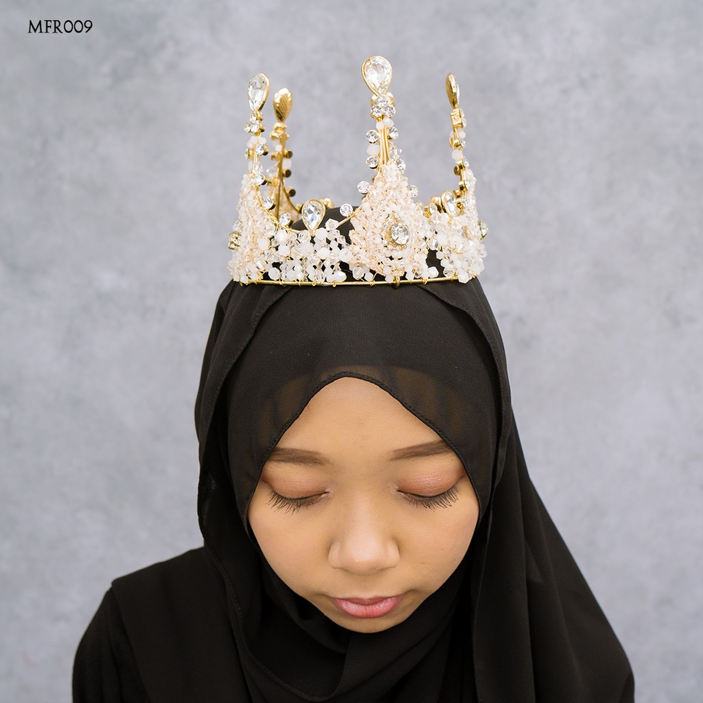 [PRODUK TERLARIS] MAHKOTA PESTA FULL WEDDING ASESORIS HIJAB SILVER MFR009