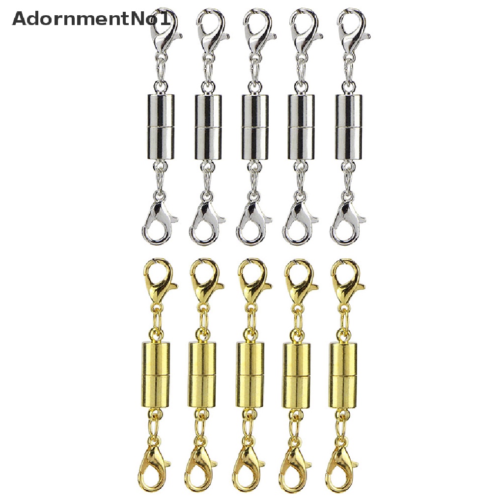 (AdornmentNo1) 10pcs Kait Clasp Magnetik Warna Silver / Gold Untuk Gelang / Kalung DIY