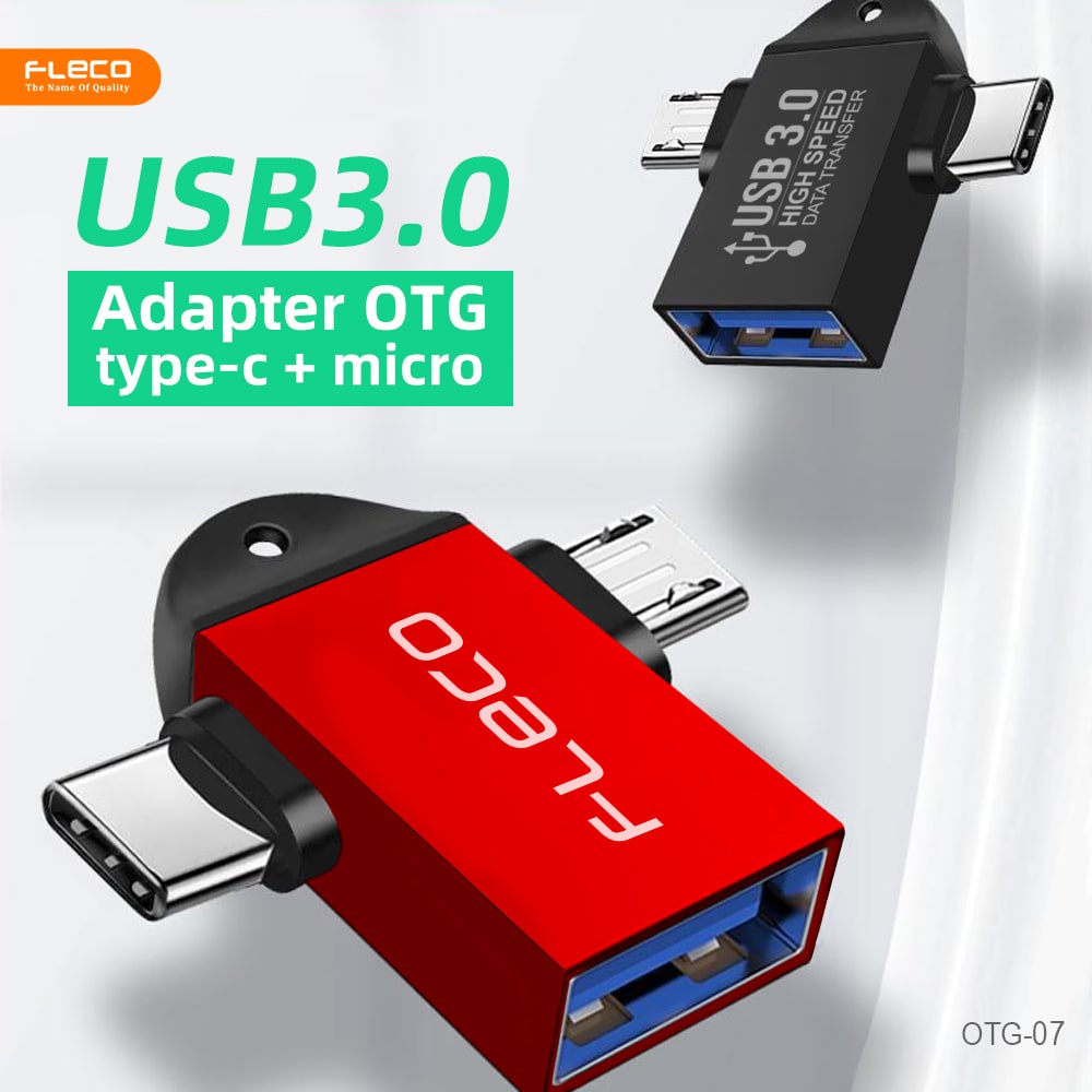 OTG FLECO 2IN1 TYPE C + MICRO Usb Converter Usb C 3.0 Flash Disk Mouse Connector For Smartphone Android Usb Plug