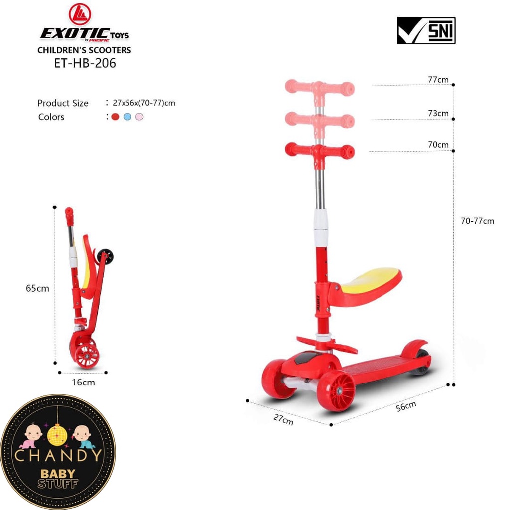 SCOOTER ANAK ANAK OTOPED ADA MUSIK DAN LAMPU EXOTIC HB 206