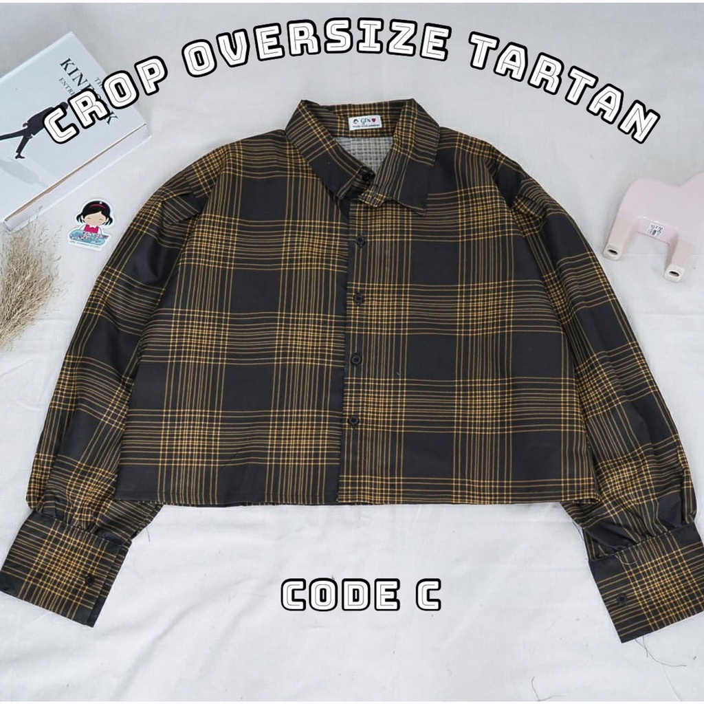 GFS CROP OVERSIZE TARTAN