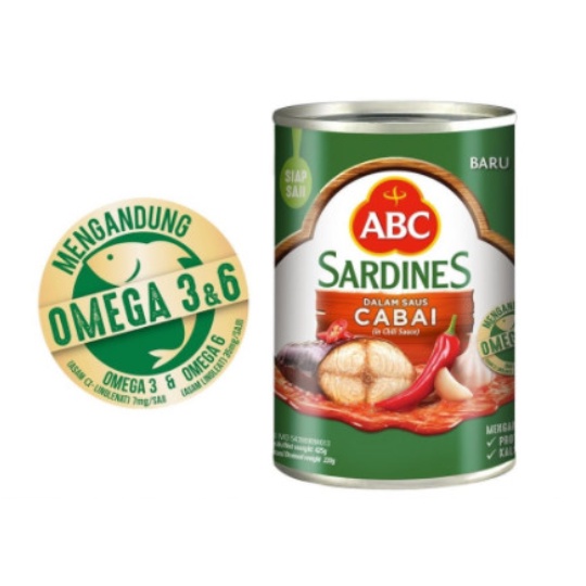 

Sarden Sardines ABC Saus Cabai 155 gr