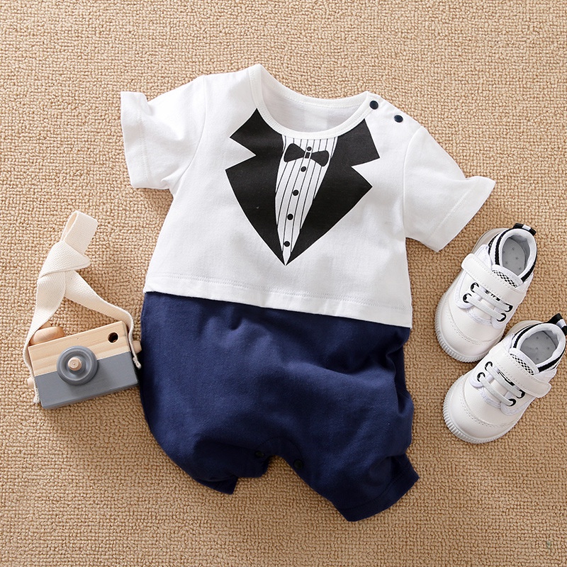 ESTERNAL - Baju Bayi Tuxedo Jumper Romper Formal-3
