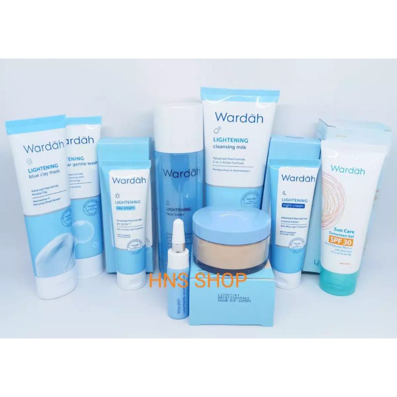 Wardah Paket Lightening Series Protection Perawatan Wajah Lengkap