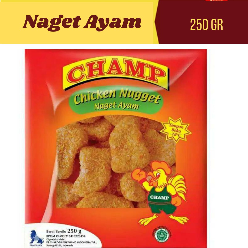 

Naget Ayam Champ 250 gr/Chicken Nugget Champ 250 gr Termurah