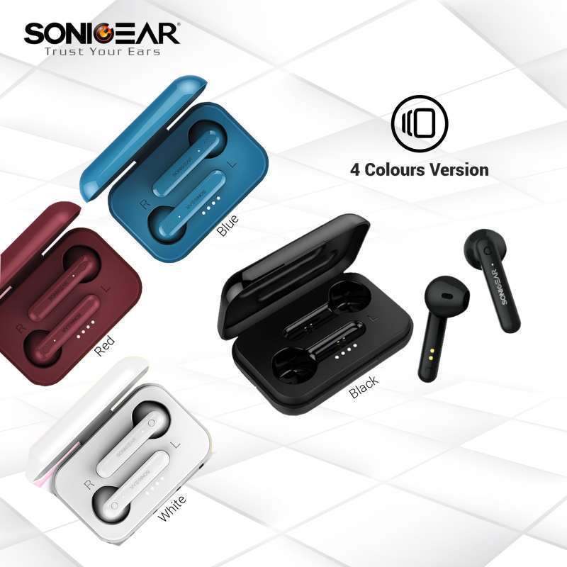 SonicGear TWS 3+ Gaming Wireless Bluetooth Earphone [ Total 24 hours playtime ] - 1 Tahun Garansi