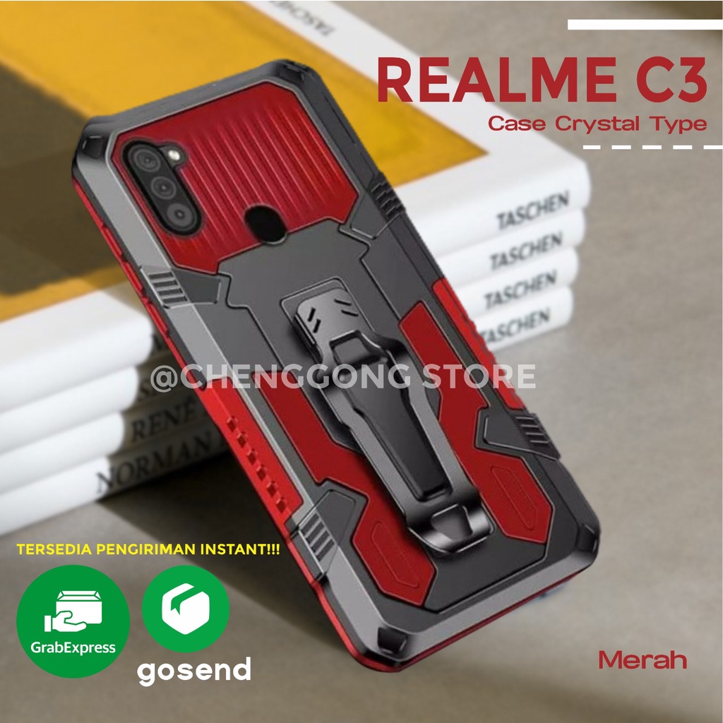 Case Robot I Crystal Realme C3 Kickstand Standing Robot