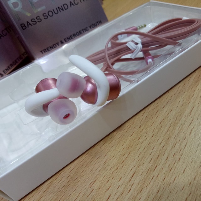 Earphone Bass Exporia design Pink Headset Dan Black Headset