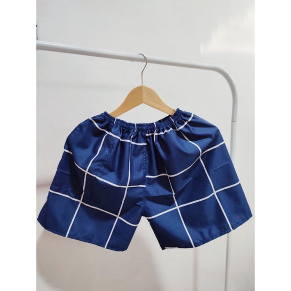 CELANA KOLOR | CELANA SANTAI | CELANA MURAH | GROSIR CELANA PENDEK BOXER PRIA / WANITA DEWASA-Kotak navy