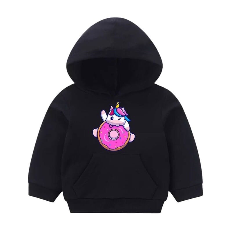 HOODIE ANAK PEREMPUAN UNICORN DONAT /// HOODIE ANAK LUCU FLEECE TEBAL KEKINIAN TERBARU''