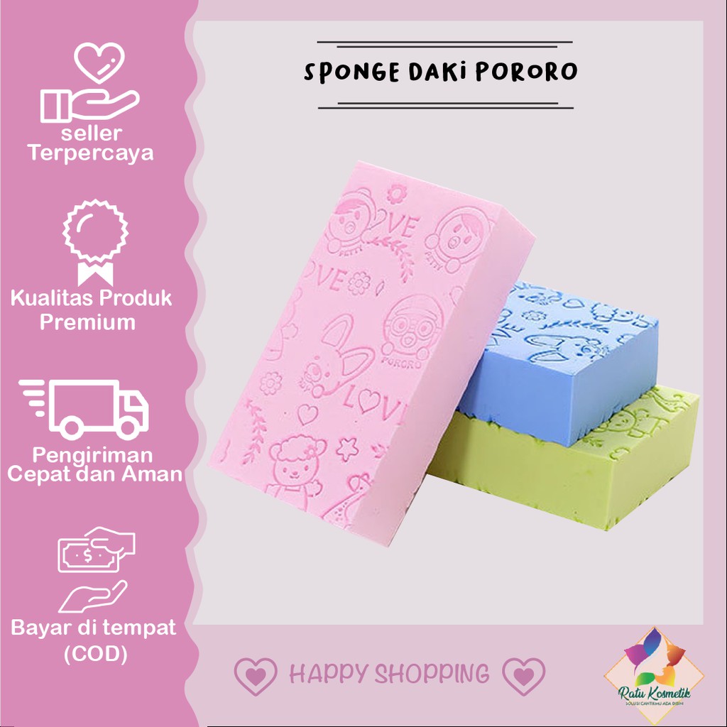 ❤ RATU ❤ Sponge Daki Pororo | spons daki pororo | spons penghilang daki