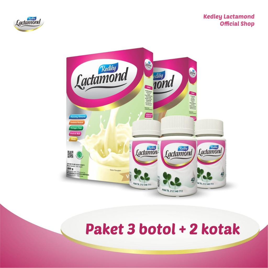 KEDLEY LACTAMOND Paket 3 botol + 2 kotak | Bundling Booster ASI