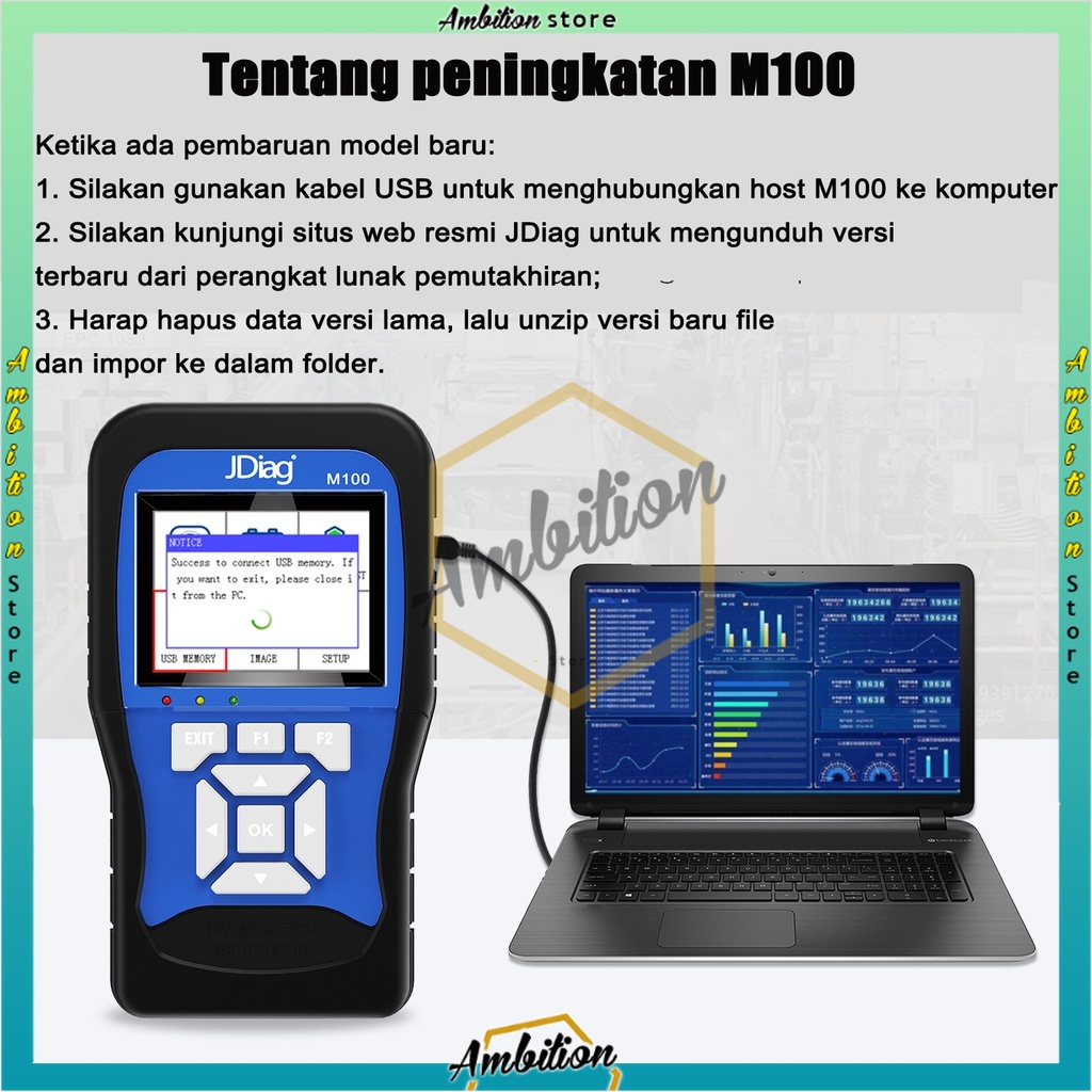 JDiag M100 Motor Diagnostic Scanner  OBD2 Motor Scaner Motor Injeksi