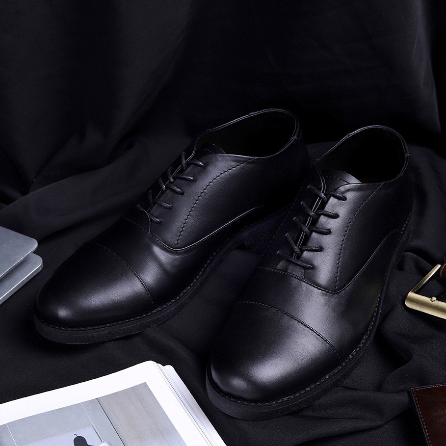 OXFORD 02 FULL BLACK (KULIT ASLI)|MNM x Kenzio| Sepatu Pantofel Pria ORIGINAL