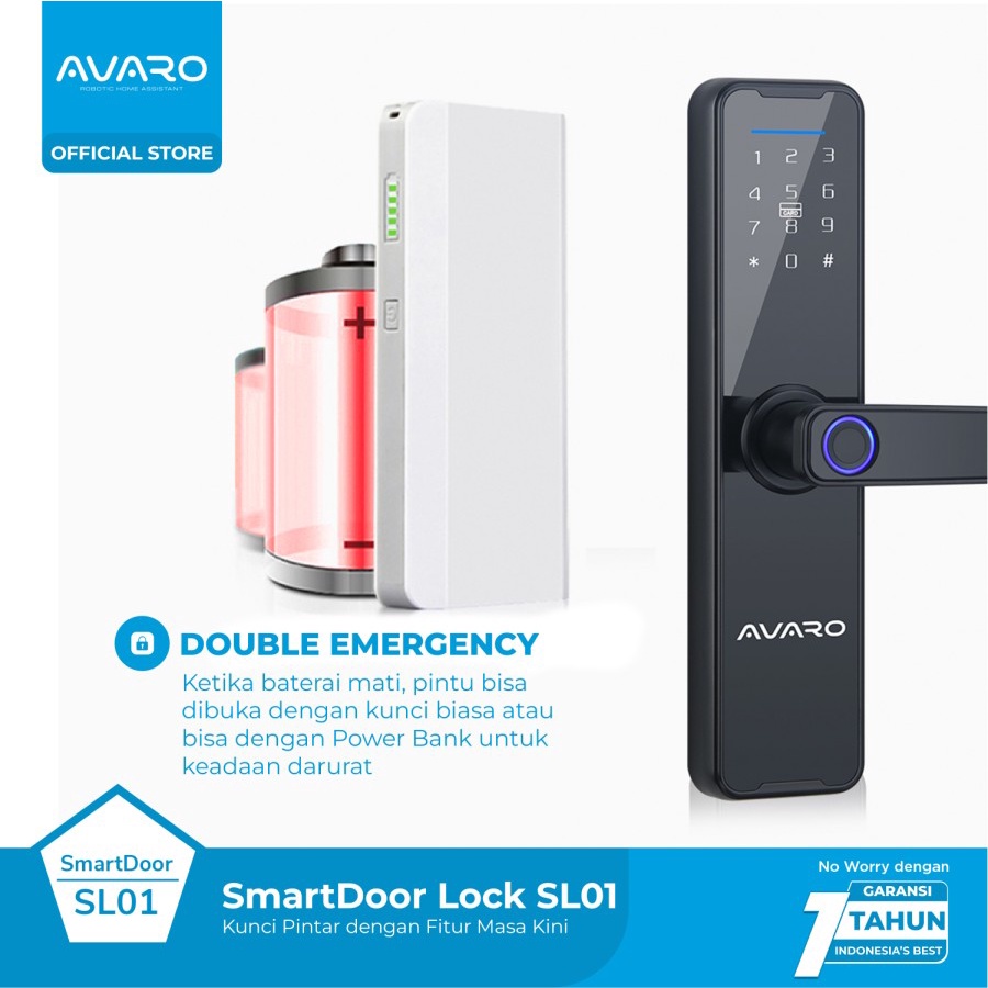 AVARO Smart Door Lock Handle RFID- Fingerprint Waterproof - SL01