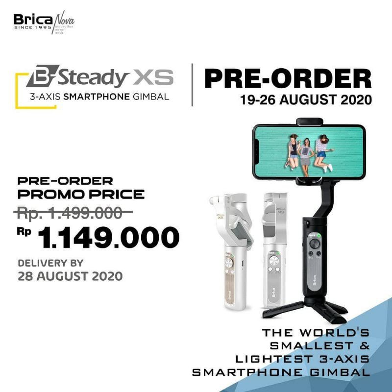 bsteady xs brica smartphone gimbal 3 axis