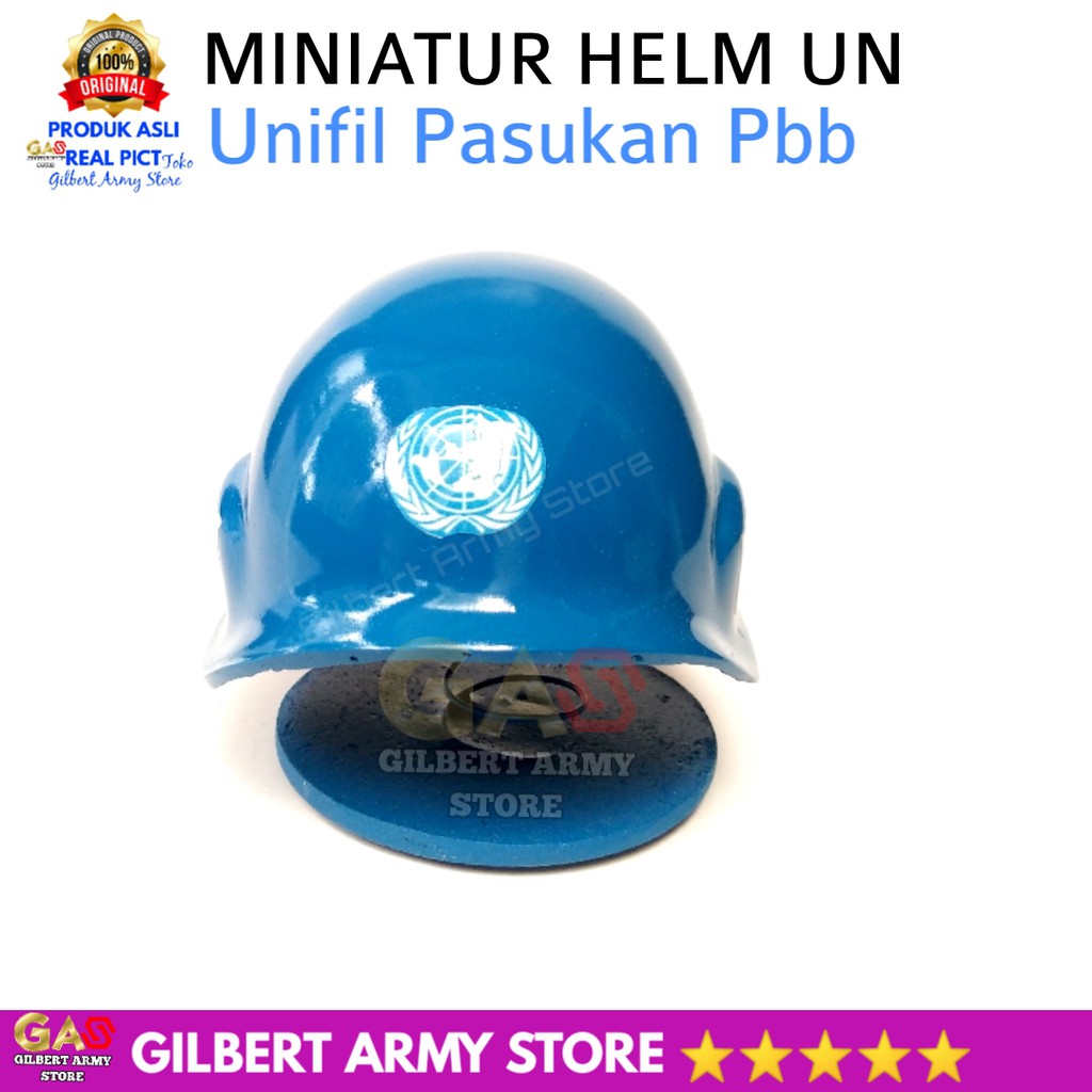 Miniatur Helm UN unifil Libanon Tni Biru  Terbaru GILBERT ARMY STORE Pajangan Dashboard Mobil Lucu Unik Grosir Murah miniatur patung